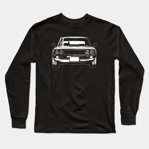 White 1975 Skyline Kenmeri Sketch Art Long Sleeve T-Shirt by DemangDesign